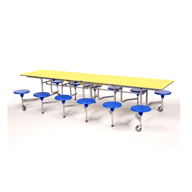 Mesa rectangular con asientos plegable móvil